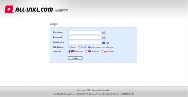 All-Inkl WebFTP Login